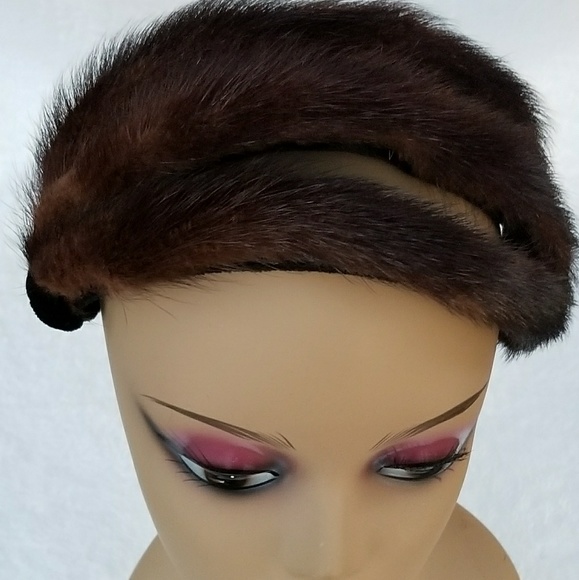 Vintage Accessories - Vintage Brown Mink Hat